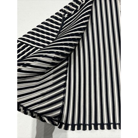 CHICO'S 1 chicos size medium Easywear Navy SHEER MESH STRIPE ZIP UP JACKET - Picture 10 of 10